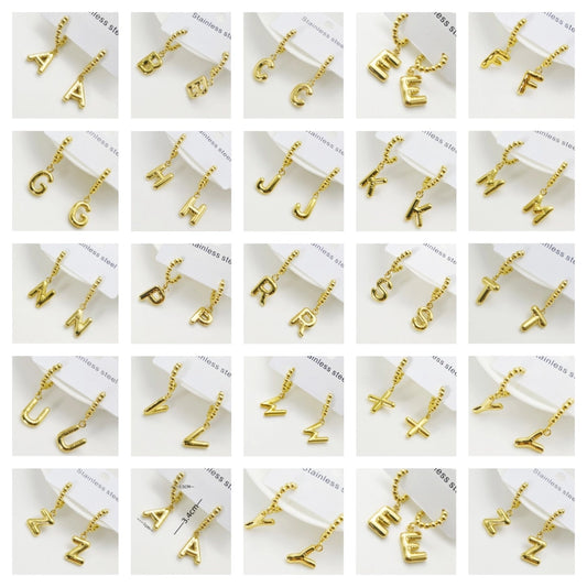 Letter Drop Earrings [304 Stainless Steel,18K Gold Plated]