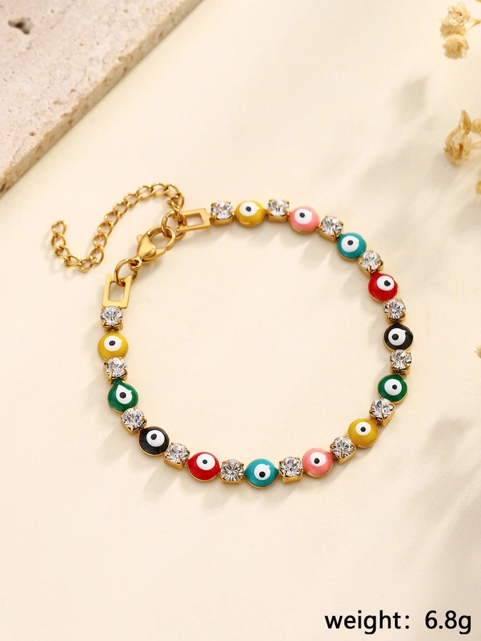 Braccialetti di strass ovali [acciaio inossidabile 304]