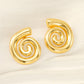 Lines Spiral Stripe Earrings [304 Stainless Steel,18K Gold Plated]