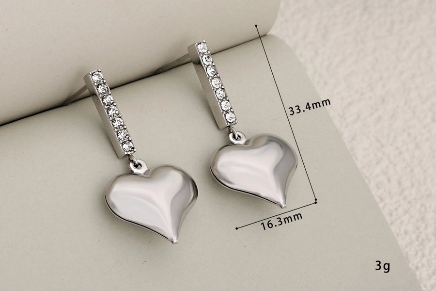 Heart Shape Earrings [304 Stainless Steel,18K Gold Plated]