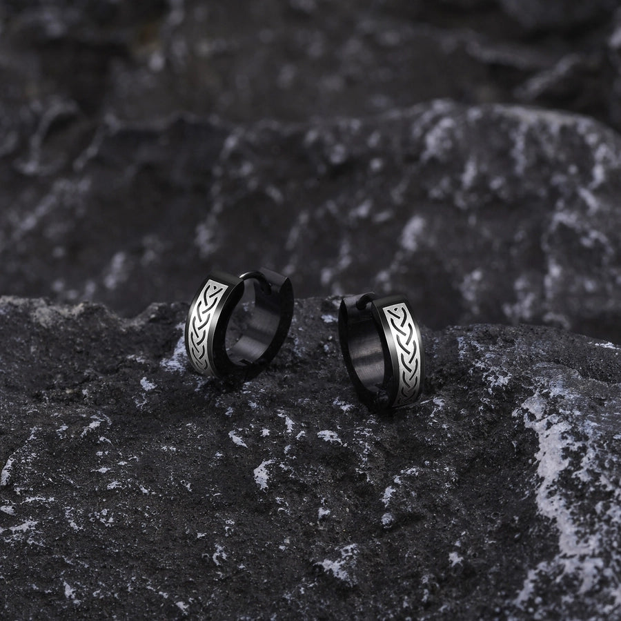 Silver Knot Hoop Earrings [304 Stainless Steel]