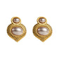 Round Square Heart Shape Pearl Earrings [304 Stainless Steel, 18K Gold Plated]