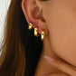 Three Pairs Hoop Earrings Set [201 Stainless Steel, 18K Gold Plated]