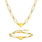 Heart Shape Bracelet/Necklace Chain [201 Stainless Steel,18K Gold Plated]