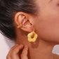 Acrylic Flower Hoop Drop Earrings [304 Stainless Steel,18K Gold Plated]