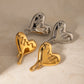 Heart Shape Earrings [304 Stainless Steel,18K Gold Plated]