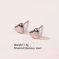 Small Heart Stud Earrings [304 Stainless Steel, 18K Gold Plated]