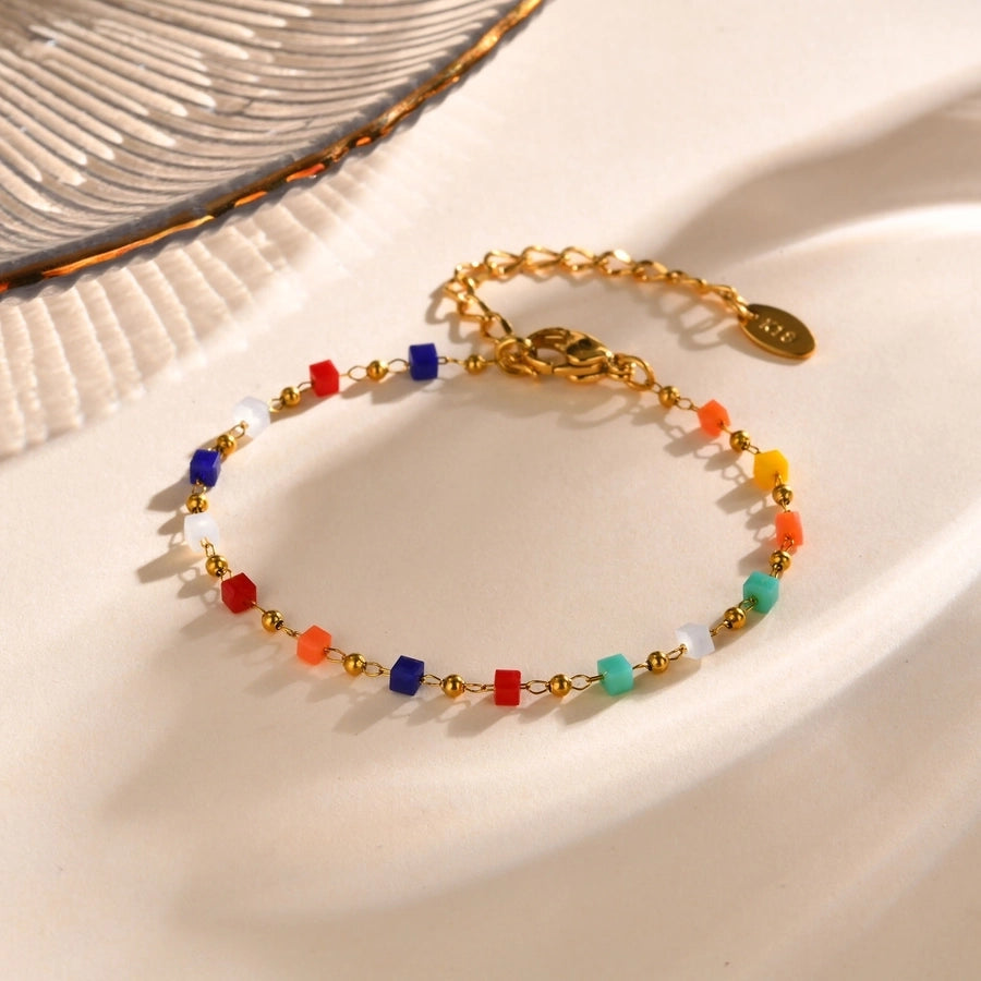 Colorful Beads Necklace/Bracelets [201 Stainless Steel]