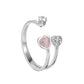 Heart Shape Stone Open Rings  [304 Stainless Steel]