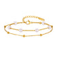 Imitation Pearl Layered Chain Bracelet [201 Stainless Steel, 18K Gold Plated]