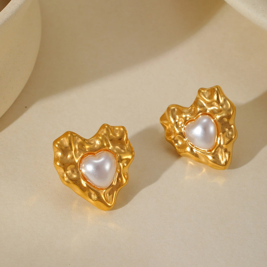 Artistic Irregular Pearl Earrings  [304 Stainless Steel,18K Gold Plated]