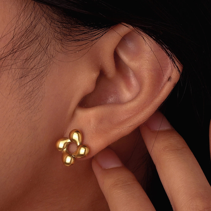 Small Flower Earrings [201 Stainless Steel,18K Gold Plated]