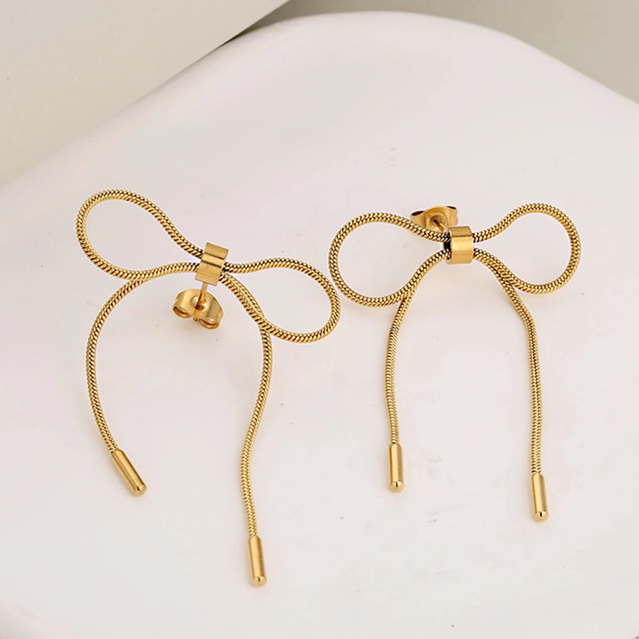 Bow Knot Earrings [304 Stainless Steel]