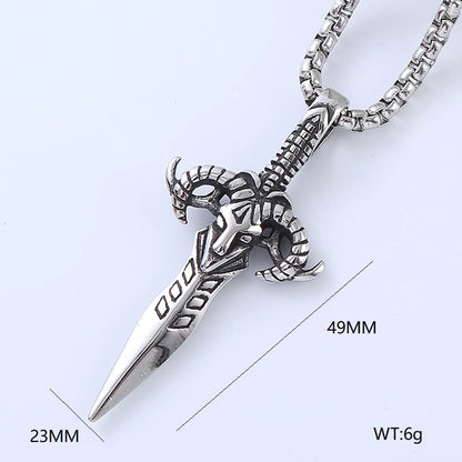 Cool Style Human Anchor Dragonfly Pendant Necklace [304 Stainless Steel]