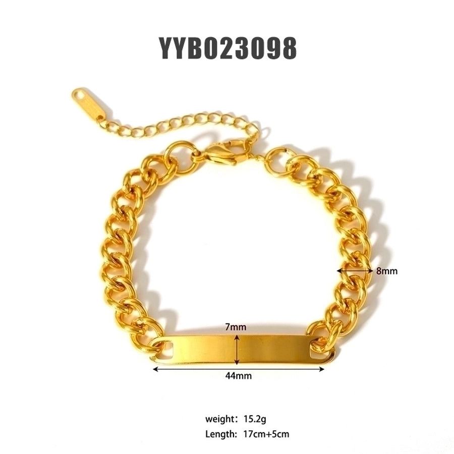 Various Styles Chain Bracelets [201 Stainless Steel,18K Gold Plated]