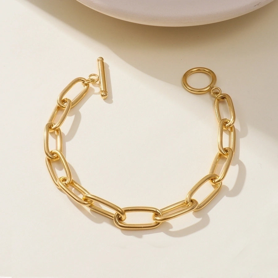 Pulseiras de corrente [316L de aço inoxidável, peito de ouro de 18k]