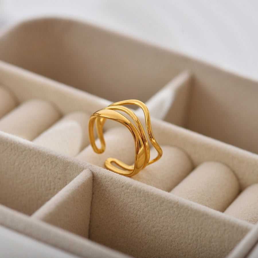 Mix ontwerpen gouden ring [roestvrij staal]