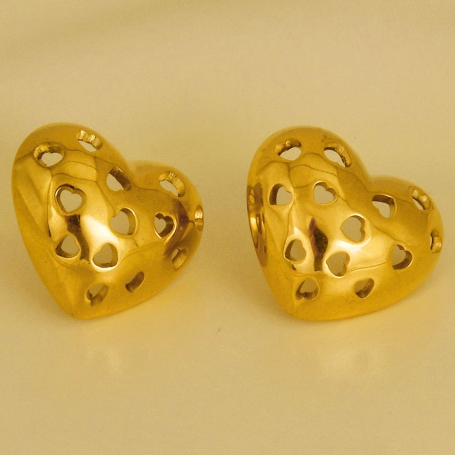 Heart Holes Earrings [304 Stainless Steel]