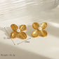 Flower Pearl Earrings/Necklace [304 Stainless Steel, 18K Gold Plated]