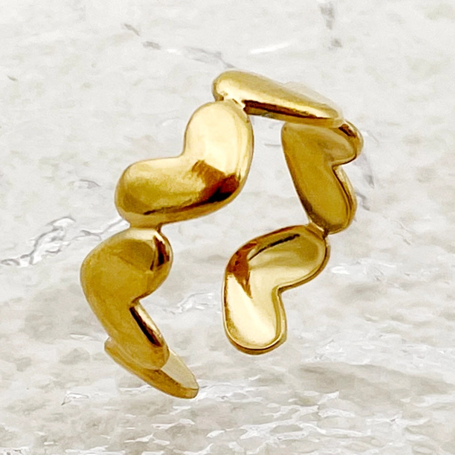 Heart Shape Ring [304 Stainless Steel 14K Gold Plated]