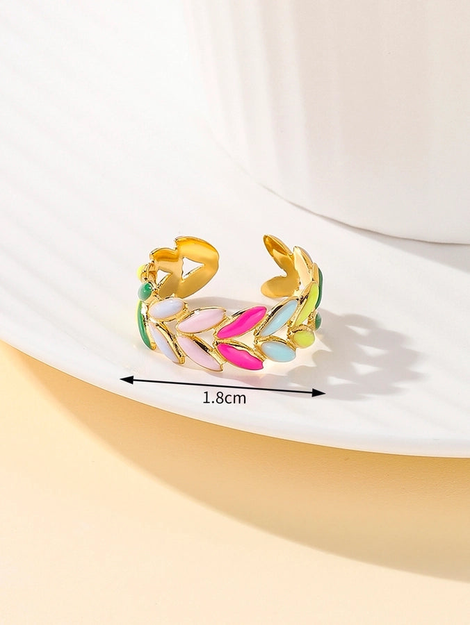 Tropical Leaves Ring [304 Stainless Steel 18K Gold Plated]