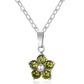 Flower Zircon Pendant Necklace [304 Stainless Steel]