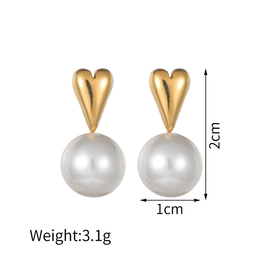 Pearl Gold Earrings [304 Stainless Steel]