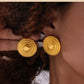 Circle Round Heart Shape Earrings [304 Stainless Steel,18K Gold Plated]