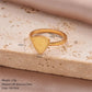 Cross Heart Shape Crown Ring [304 Stainless Steel 14K Gold Plated]