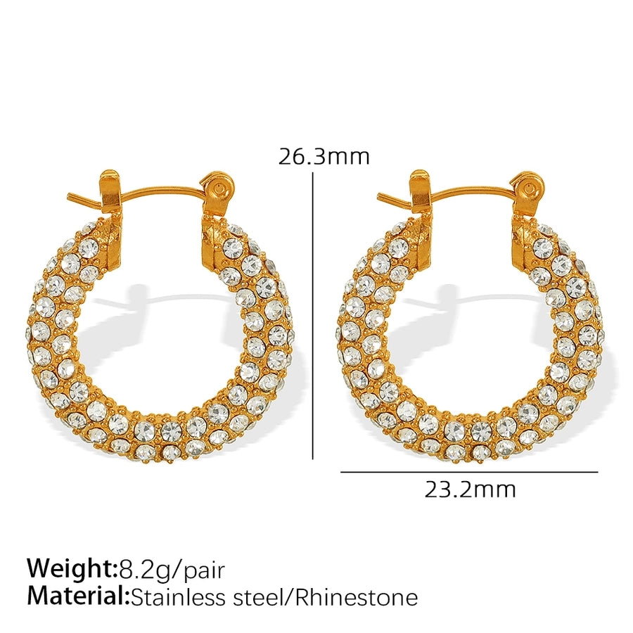 Pearl Hoop Earrings [304 Stainless Steel,18K Gold Plated]