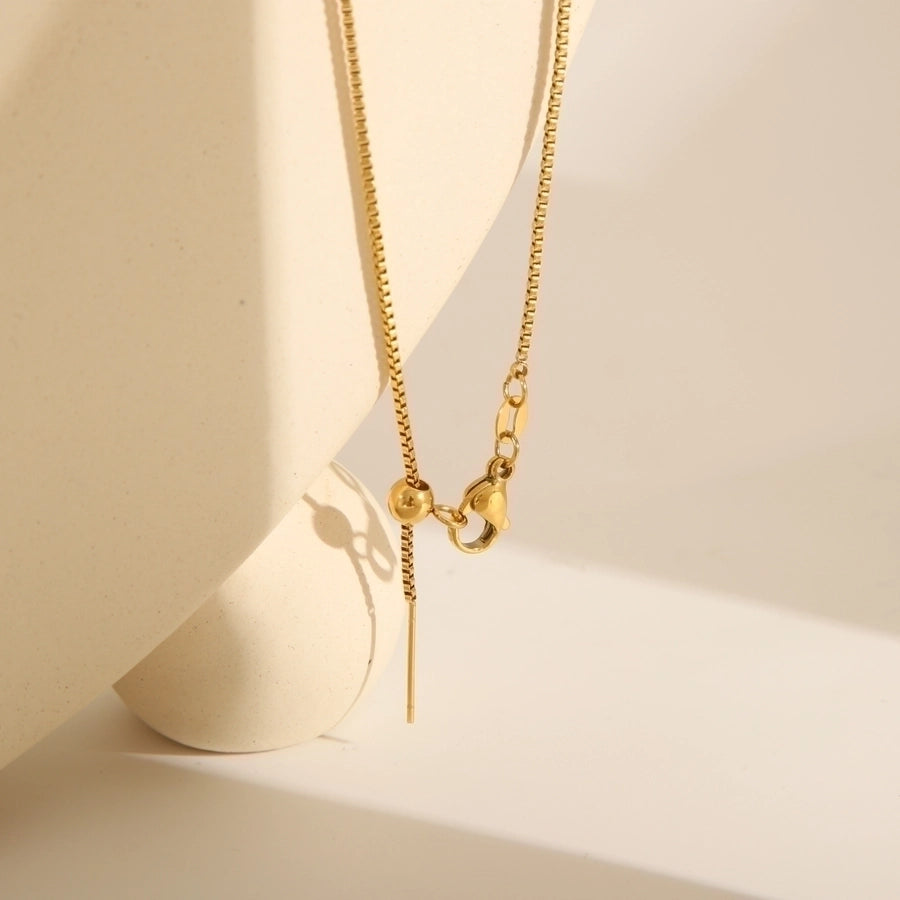 Plain Chain Necklace [304 Stainless Steel,18K Gold Plated]