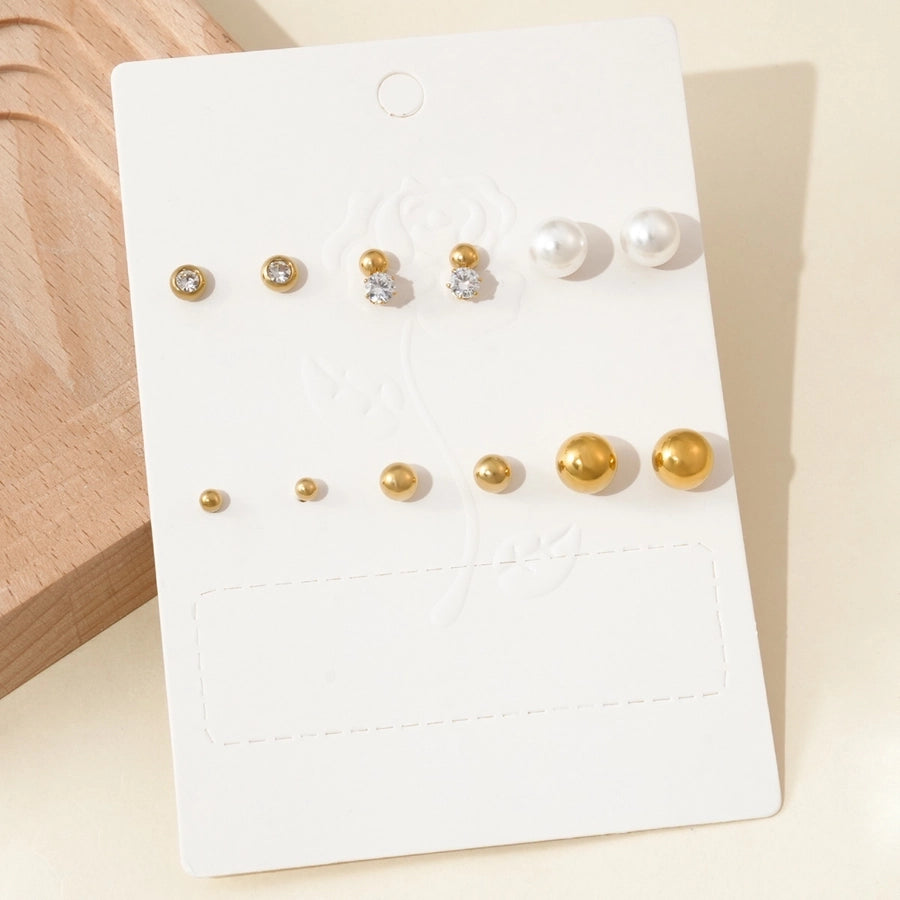 Random Style Earrings Sets [304 Stainless Steel, 14K Gold Plated]