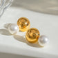 Boucles d'oreilles en perles artificielles [304 en acier inoxydable]