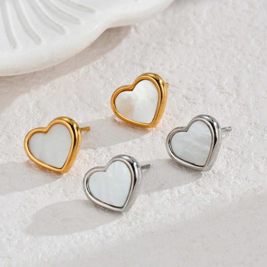 Mix Heart Zircon Designs Earrings [304 Stainless Steel,18K Gold Plated]