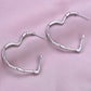 Hollow Heart Shape Hoop Earrings [304 Stainless Steel]