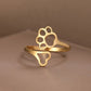 Paw Print Open Ring [304 Stainless Steel 18K Gold Plated]