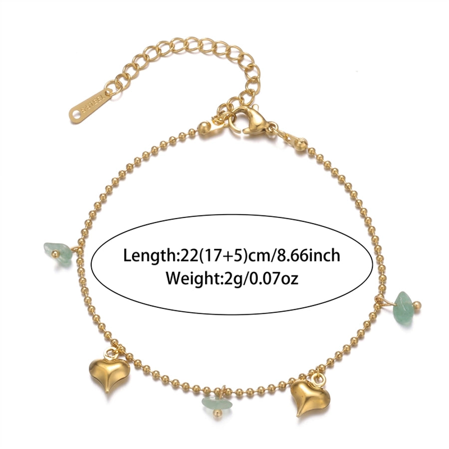 Asymmetrical Stones Anklet [Stainless Steel, 18K Gold Plated]