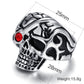 Simpel stil Skull Eagle 304 Rustfrit stål poleringsbelægning Inlay Zircon Halloween Men's Rings