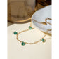 Butterfly Green Gravel Anklet [304 Stainless Steel, 18K Gold Plated]