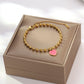 Acrylic Heart Beaded Bracelets [316 Stainless Steel, 18K Gold Plated]