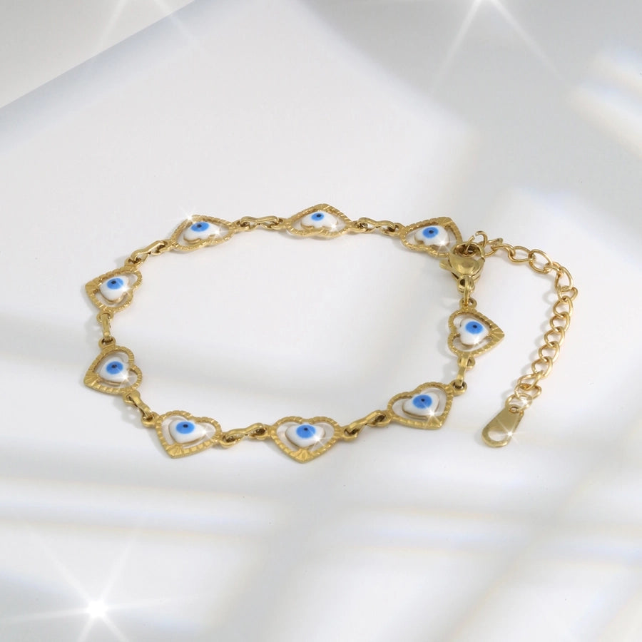 Heart Shape Bracelet [304 Stainless Steel, 18K Gold Plated]