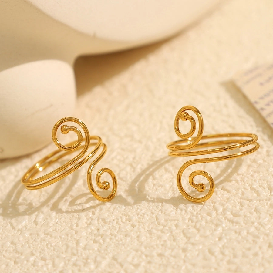 Swirl Pattern Ring/Bangle Bracelet [304 Stainless Steel,18K Gold Plated]