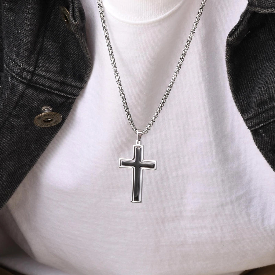 Classic Style Cross Pendant Necklace [304 Stainless Steel]