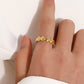 Beach Plating Shell Open Ring [304 Stainless Steel 18K Gold Plated]