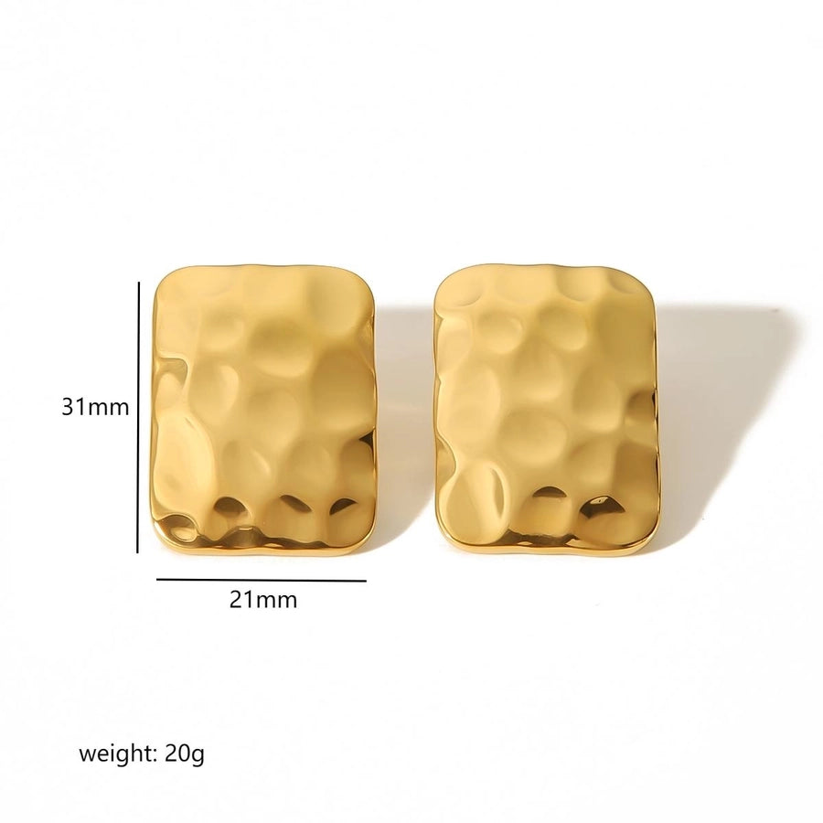 Rectangle Designs Earrings [304 Stainless Steel,18K Gold Plated]