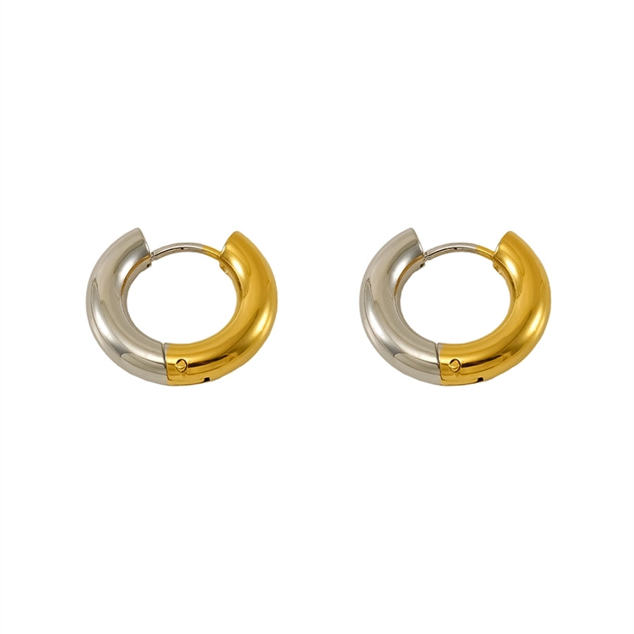 Silva Gold Hoop Earrings [304 Stainless Steel,18K Gold Plated]