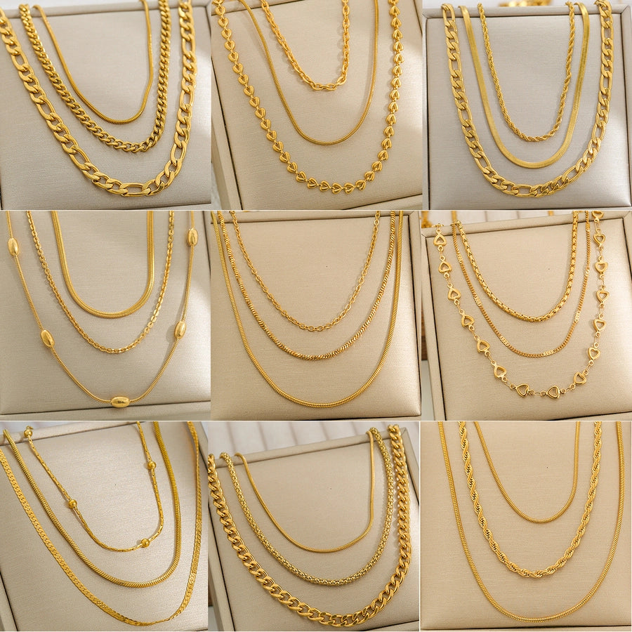 Triple Layered Necklaces [304 Stainless Steel]