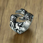 Simpel stil Skull Eagle 304 Rustfrit stål poleringsbelægning Inlay Zircon Halloween Men's Rings