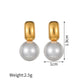 Pearl Gold Earrings [304 Stainless Steel]