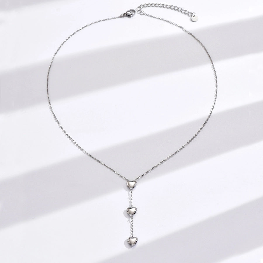 Three Hearts Necklace [304 Stainless Steel]